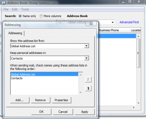 Default Address Book Change